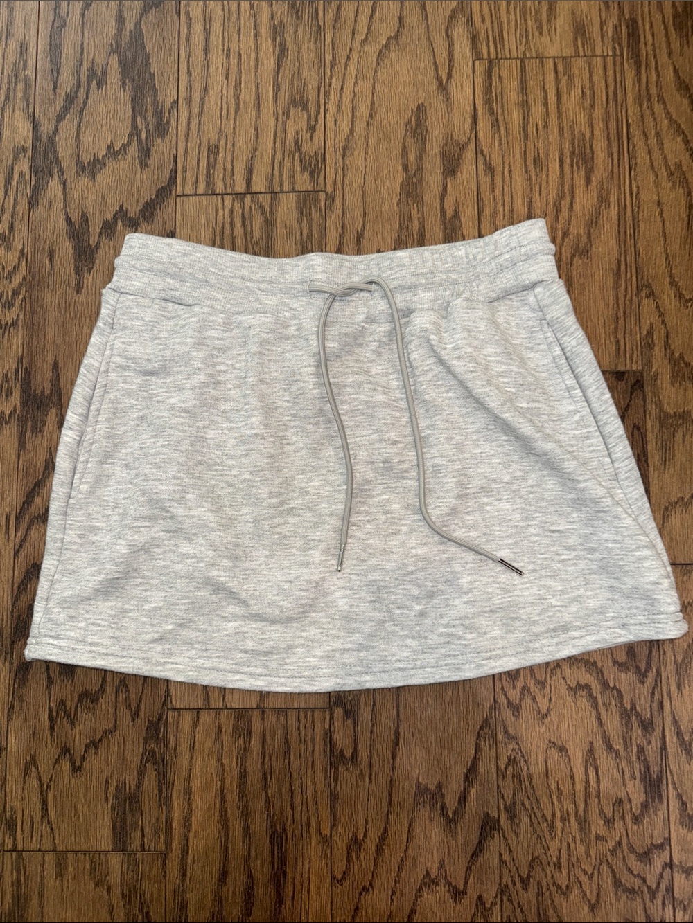 Women's Casual Drawstring Skirt in Light Gray